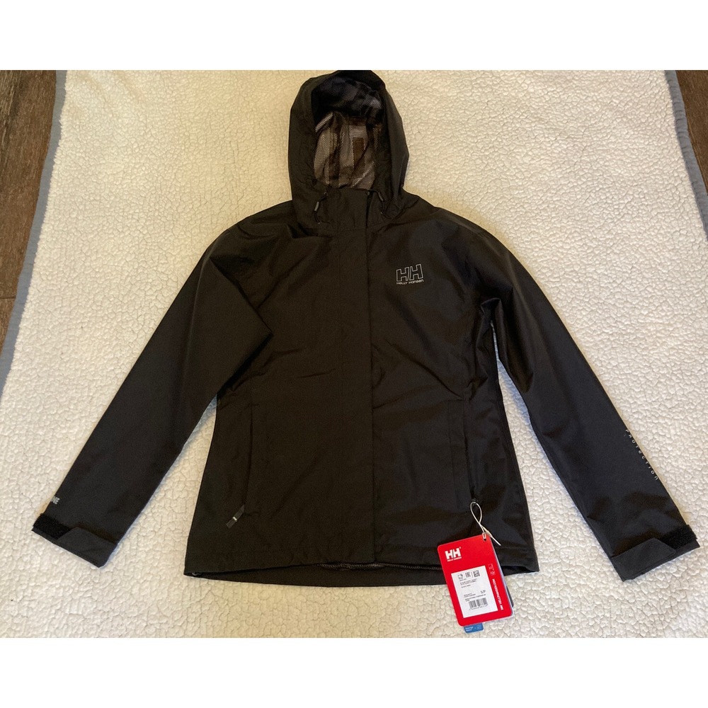 Helly Hansen Women's Jacket Small Black Rain Coat Uline Seven #2084